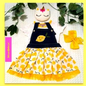 Nanette Lepore girls NWT Dress Yellow Lemons